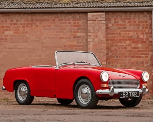 Red Austin Healey Sprite Paint By Numbers