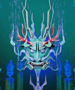 Scary Dragon Mask Paint By Numbers