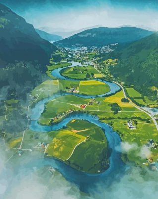 Stryn Norway Stryneelva River Paint By Numbers