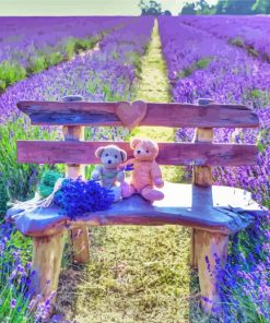 Teddy Bears In Lavender Field Paint By Numbers