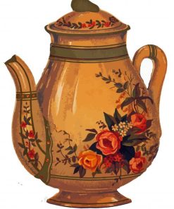 Vintage Victorian Teapot Paint By Numbers