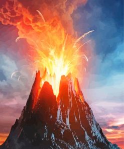 Volcano Erupting Art Paint By Numbers