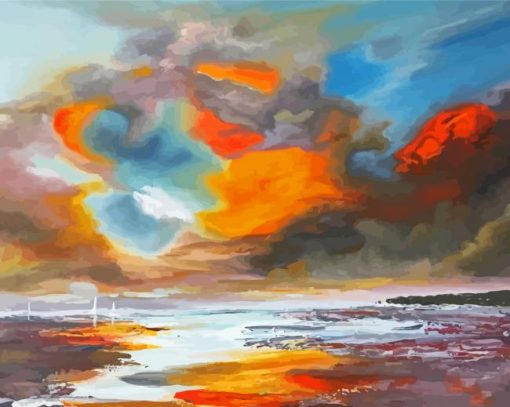 Abstract Stormy Sky Paint By Numbers