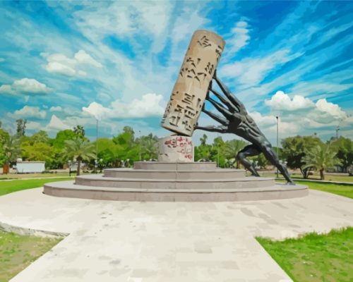 Al Zawraa Park Statue In Iraq Paint By Numbers