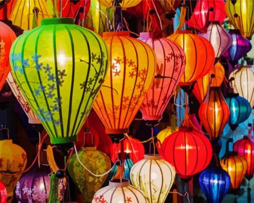 Asian Lanterns Paint By Numbers