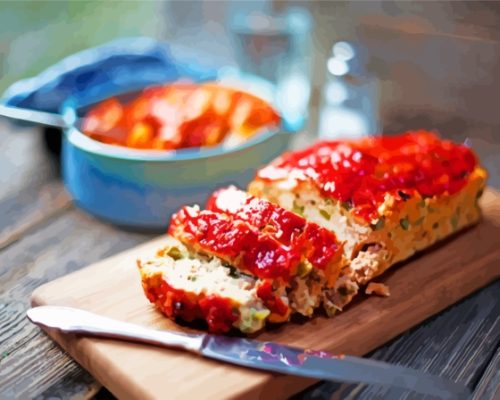 Baked Meatloaf With Sauce Paint By Numbers