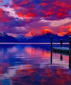 Beautiful Sunset In Lake McDonald Paint By Numbers