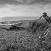 Black And White Old Boat At Kessingland Beach Paint By Numbers