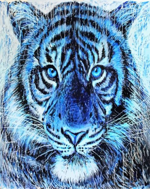 Blue Tiger Animal Paint By Numbers