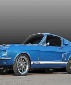 Blue Classic Ford Mustang Car Paint By Numbers