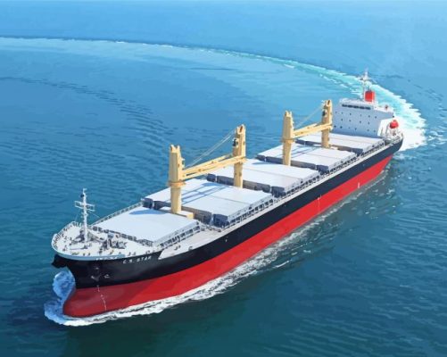 Bulk Carrier Ship In Sea Paint By Numbers