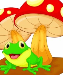 Cartoon Frog And Mushrooms Paint By Numbers