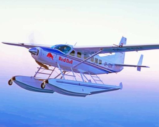 Cessna 182 White And Blue Airplane Paint By Numbers