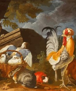 Chickens And Pigeons With Rabbits Paint By Numbers