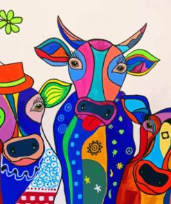 Colorful Cows Paint By Numbers