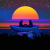 Couple In A Boat Silhouette Paint By Numbers