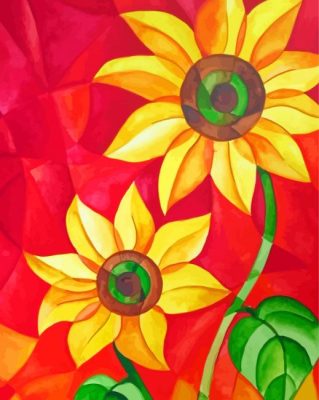 Cubist Sunflowers Art Paint By Numbers