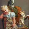 Cute Child And Kittens Paint By Numbers