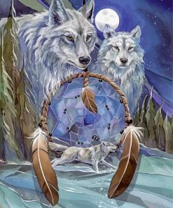 Dream Catcher With Wolves Animals Paint By Numbers