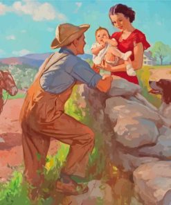 Family Romance At The Farm Paint By Numbers