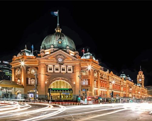 Flinders Street Railway Station Paint By Numbers