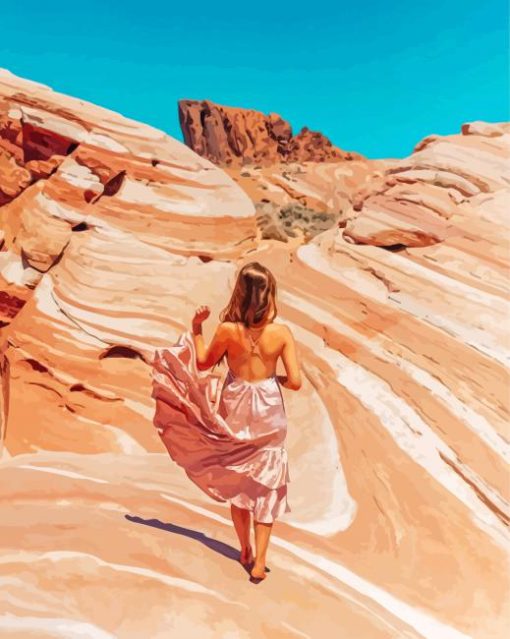 Girl In Valley Of Fire State Park Paint By Numbers