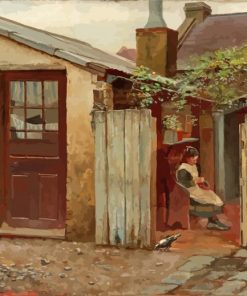 Girl With Bird At The King Street Bakery By Frederick McCubbin Paint By Numbers