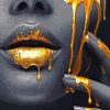 Golden Lips Paint By Numbers