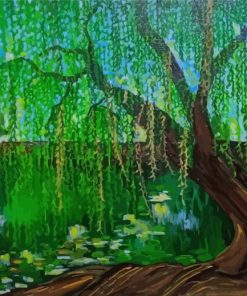 Green Willow Tree Paint By Numbers