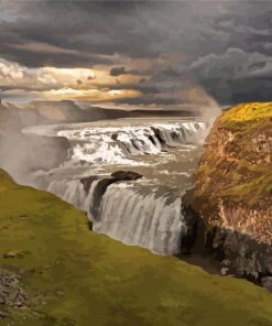 Gullfoss Falls Nature Paint By Numbers