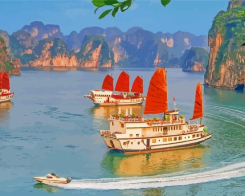 Ha Long Bay Vietnam Boats Paint By Numbers