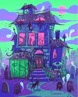 Haunted Property Illustration Art Paint By Numbers