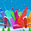 Illustration New York Christmas Paint By Numbers