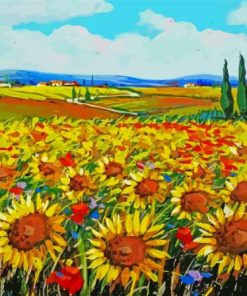 Italy Sunflowers Field Art Paint By Numbers