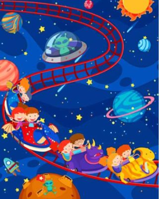 Kids Space Roller Coaster Paint By Numbers