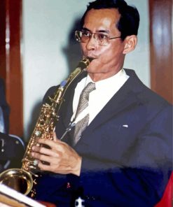 King Of Thailand Playing Sax Paint By Numbers