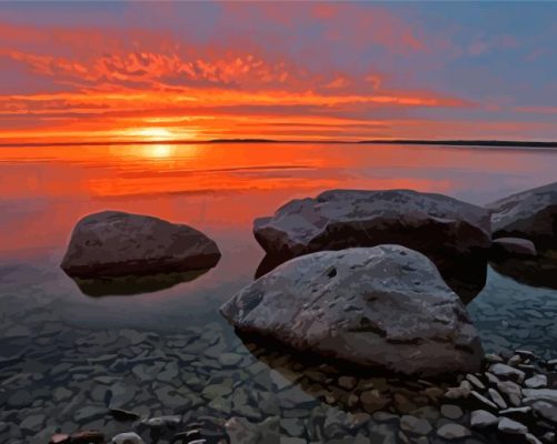 Lake Winnipeg Landscape Paint By Numbers