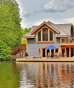 Lakeside Cabin Paint By Numbers