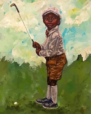 Little Black Golfer Paint By Numbers