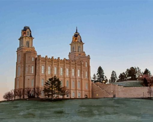 Manti Utah LDS Temple Paint By Numbers