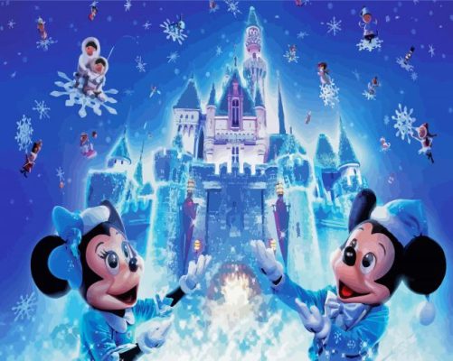 Mickey And Minnie Mouse Disney Winter Paint By Numbers