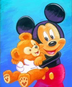 Mickey Mouse And Bear Art Paint By Numbers