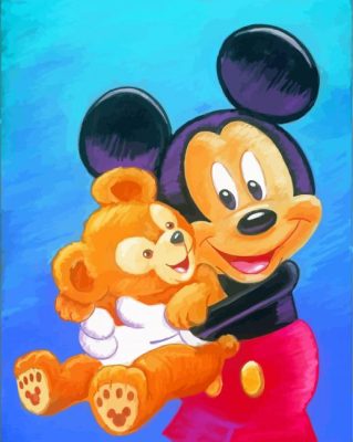 Mickey Mouse And Bear Art Paint By Numbers