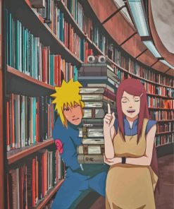 Minato X Kushina At The Library Paint By Numbers