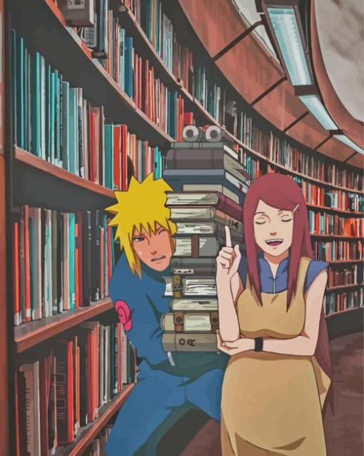 Minato X Kushina At The Library Paint By Numbers