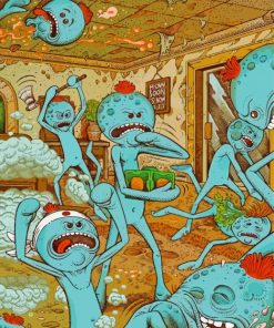 Mr Meeseeks Rick And Morty Anime Paint By Numbers