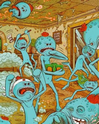 Mr Meeseeks Rick And Morty Anime Paint By Numbers