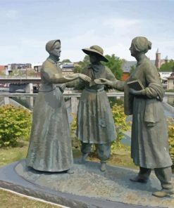 NY Seneca Falls When Anthony Met Stanton Statue Paint By Numbers