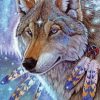 Native Wolf And Feathers Paint By Numbers