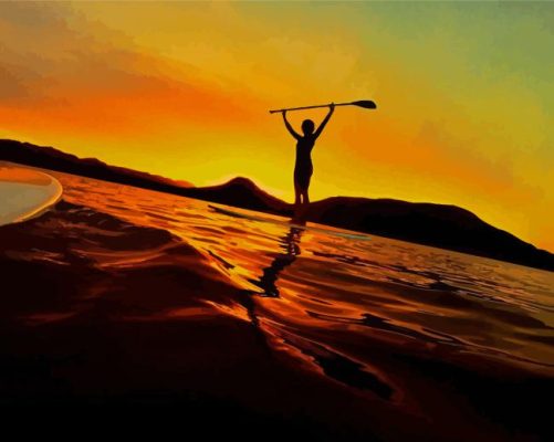 Paddleboarding Silhouette Paint By Numbers